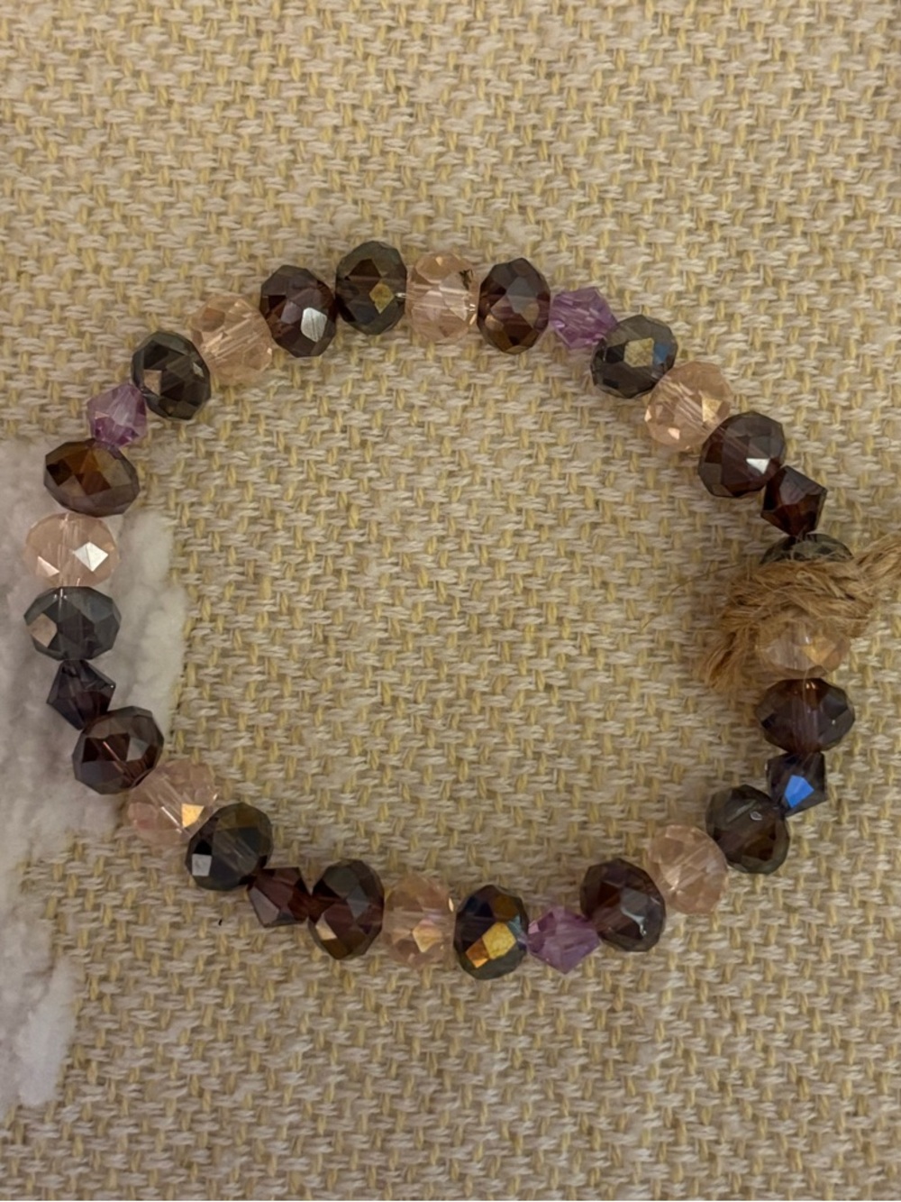 Multicolor Faceted Glass Bead Stretch Bracelet
